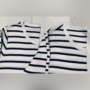 2 GAP Striped Navy and White Long Sleeve T-shirts
